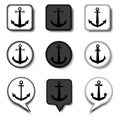 Set symbols sea anchor from the ship for travel Royalty Free Stock Photo