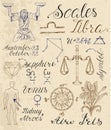 Set of symbols for zodiac sign Libra or Scales Royalty Free Stock Photo