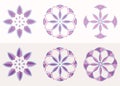 Set of 6 symmetric geometric shapes. Royalty Free Stock Photo