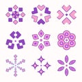 Set of 9 symmetric geometric shapes.