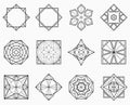Set of symmetric geometric shapes. Royalty Free Stock Photo