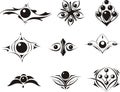 Set of symmetrical floral decorative dingbats