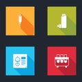 Set Syringe, Inhaler, X-ray shots and Test tube and flask icon. Vector