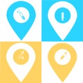 Set of syringe location map pin icon. Element of map point for mobile concept and web apps. Icon for website design and developmen