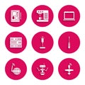 Set Syringe, Robot, UAV Drone, Screwdriver, Social network, Server, Data, Web Hosting, Laptop and Graphic tablet icon Royalty Free Stock Photo