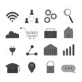 Set of system icons on a white background for construction and design. Cartoon style. Vector illustration. Royalty Free Stock Photo