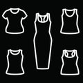 Set of t-shirts and dress icon vector Royalty Free Stock Photo