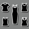 Set of t-shirts and dress icon vector Royalty Free Stock Photo