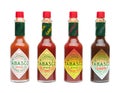 Set of Tabasco hot sauce Royalty Free Stock Photo