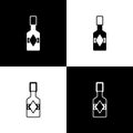 Set Tabasco sauce icon isolated on black and white background. Chili cayenne spicy pepper sauce. Vector Royalty Free Stock Photo