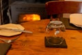 Set Table for Breackfast in English Cottage in Countryside Royalty Free Stock Photo