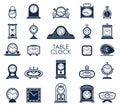 Set of table clock icons