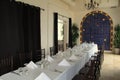 Set table in diningroom, historic Casa Marina Hotel and Restaurant, Jacksonville,Florida,2015