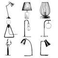 Set of table lamps in loft style