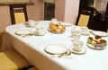 Set table for tea and coffee time Royalty Free Stock Photo