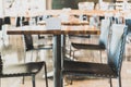 Set of tables in a bar restaurant. Concept of horeca, dining, and entertainment. Royalty Free Stock Photo