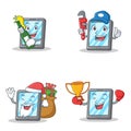 Set of tablet character with beer plumber winner Santa gift