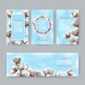 Set of tags for cotton manufacture Royalty Free Stock Photo