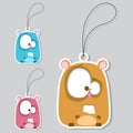 Set of tags with funny hamster. Royalty Free Stock Photo