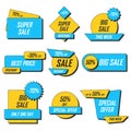 Set of tags and labels for sale. Template for use in trade labels, stickers, discounts and price tags on paper or website.