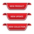 Set of tags ribbons. New product, new update, new collection