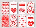 Set of tags for valentins day. Vector illustration