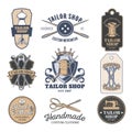 Set of tailor emblem, signage