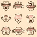 Set of tailor shop emblems. Design elements for logo, label, sign, badge Royalty Free Stock Photo