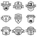 Set of tailor shop emblems. Design elements for logo, label, sign, badge Royalty Free Stock Photo