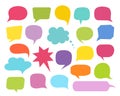 Set of talk and think speech bubbles. Vector illustration