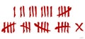 set of tally mark count lines isolated. Eps. Royalty Free Stock Photo