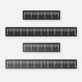 Set of tape ruler metric measurement. Metric ruler. different centimeters metric ruler with black, yellow and gray color. Vector