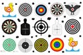 Set a target for shooting range, bullet holes, vector. Royalty Free Stock Photo