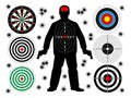 set of targets shoot and bullet holes Royalty Free Stock Photo