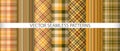 Set tartan check background. Vector seamless pattern. Plaid fabric textile texture Royalty Free Stock Photo