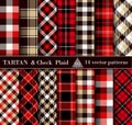 Set Tartan Check  Plaid  Seamless Patterns Backgrounds Royalty Free Stock Photo