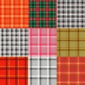 Set of tartan. Plaid varicoloured pattern Royalty Free Stock Photo