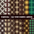 Set tartan seamless pattern in different colors. Royalty Free Stock Photo