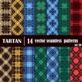 Set tartan seamless pattern in different colors. Royalty Free Stock Photo