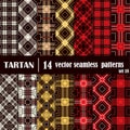 Set tartan seamless pattern in different colors. Royalty Free Stock Photo