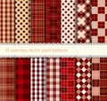 Set tartan seamless plaid patterns.