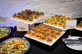 Set of tartar snacks on event catering. Royalty Free Stock Photo