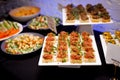 Set of tartar snacks on event catering. Royalty Free Stock Photo