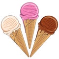 Set of tasty ice cream color. Isolated objects. EPS10