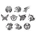 set of tattoo icons. Vector illustration decorative design Royalty Free Stock Photo