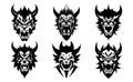 Set of tattoos or logos in the form of devil heads Royalty Free Stock Photo