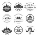 Set of taxi badges, logos and labels vector