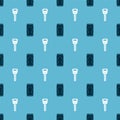 Set Taxi call telephone service and Car key on seamless pattern. Vector Royalty Free Stock Photo