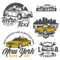 Set of taxi car for emblems,logo and design.