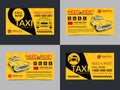 Set of taxi service business cards layout templates. Create your own business cards.